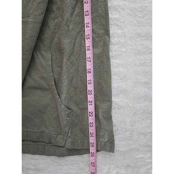 Soft Surroundings Neutral Olive Green Cotton Pullover Hoodie Small Cottagecore - Picture 6 of 8